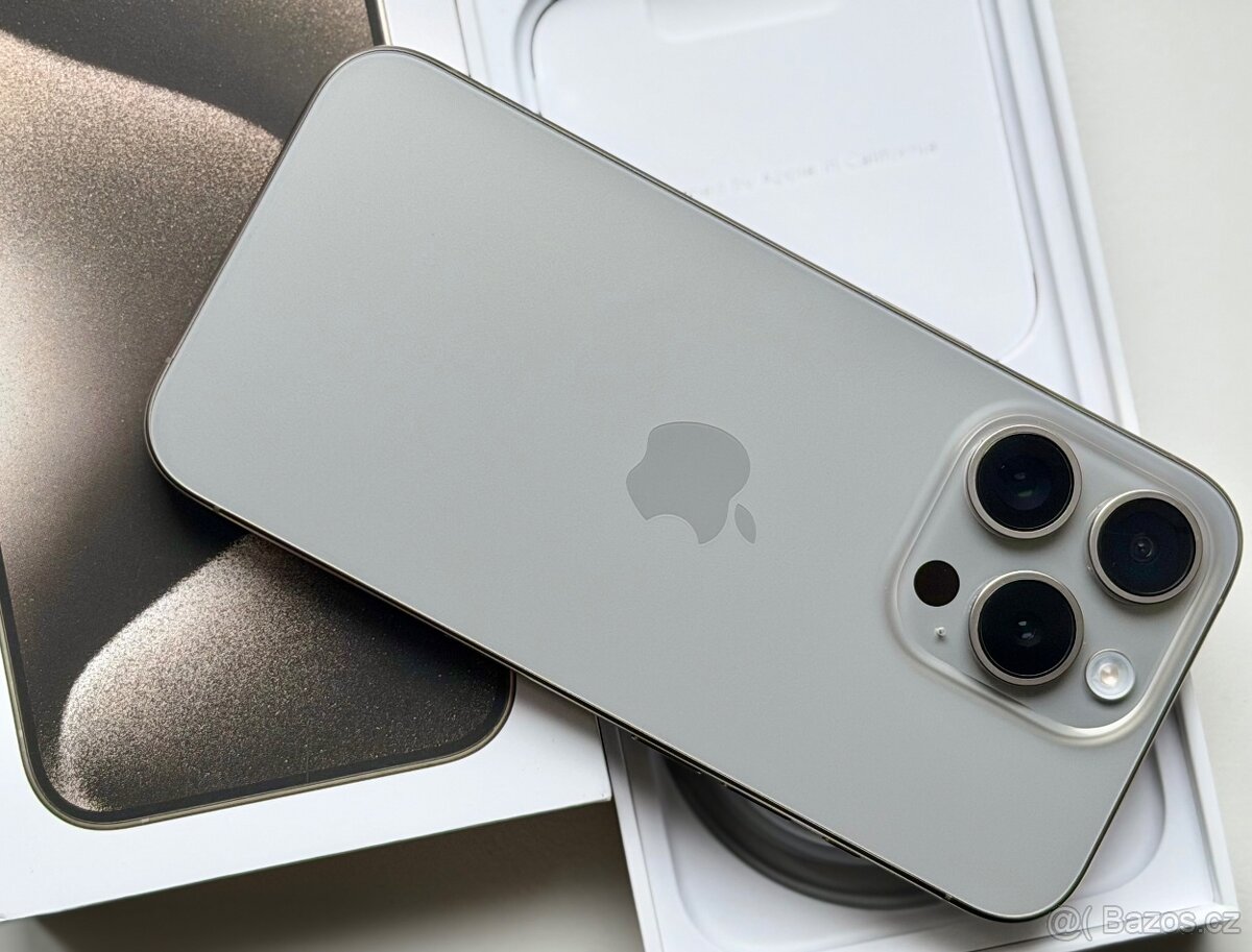 iPhone 15 Pro Max Natural Titanium BATERIE 100% TOP - 3