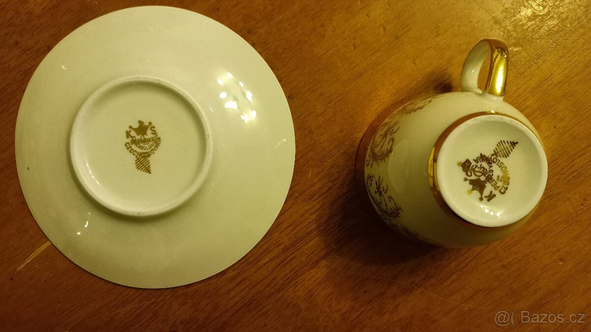 Zlacený kávový servis Pernink KS - 3