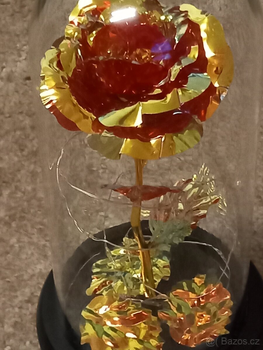Růže svítící ve skleněné váze nová - 3