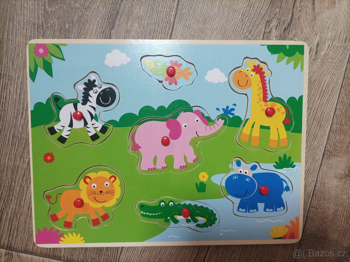 Dřevěné puzzle, vkládačky - 3