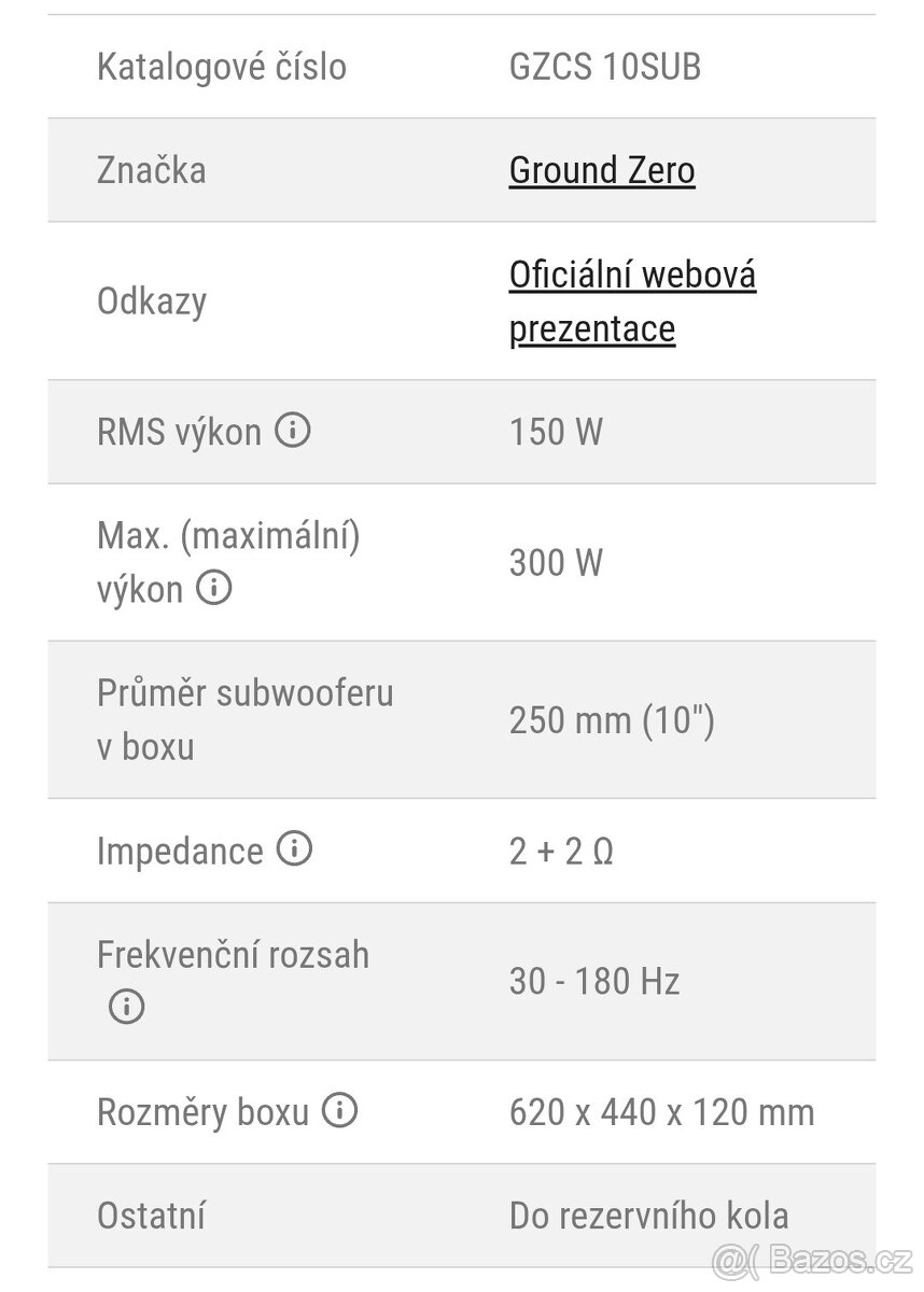 Subwoofer Groud Zero - 3