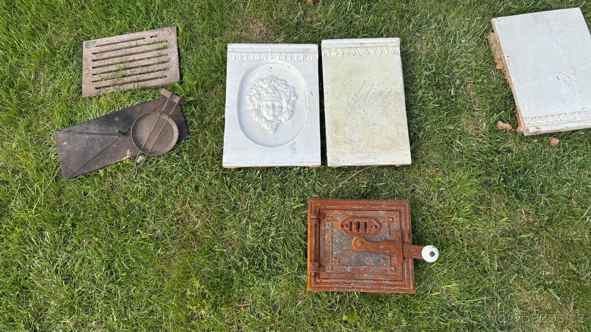 Starožitná volně stojící kachlová kamna - 3