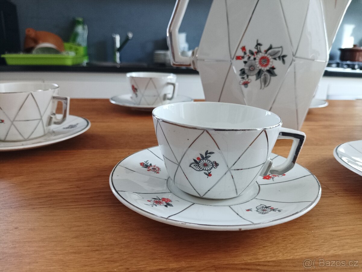 KUBISTICKÁ PORCELÁNOVÁ ČAJOVÁ SOUPRAVA CCP JM PORT DE LA CZE - 3