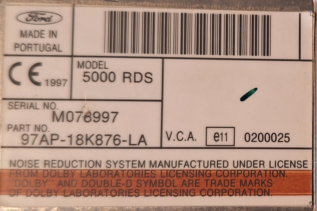 Autoradio Ford model 5000 RDS - 3