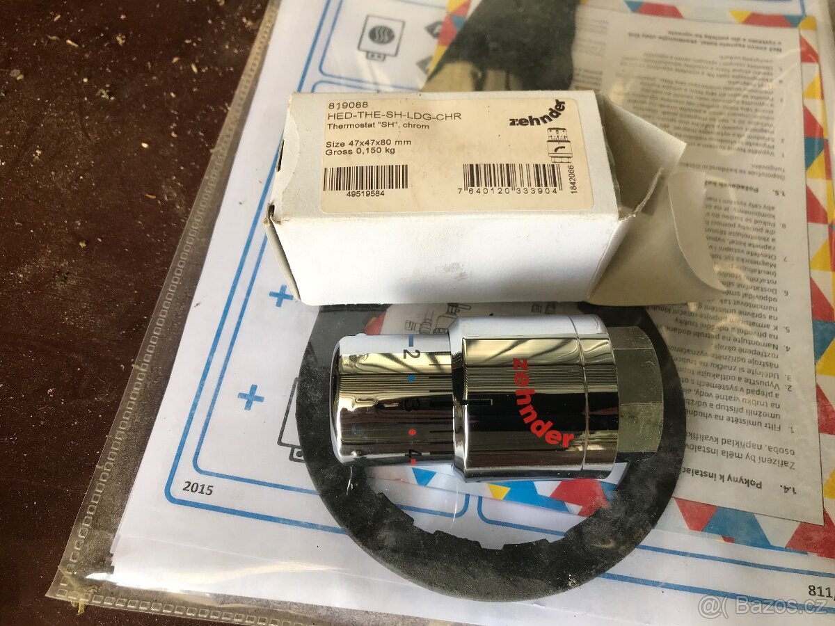 Nove Zehnder termostatická hlavice SH M30x1,5 chrom - 3