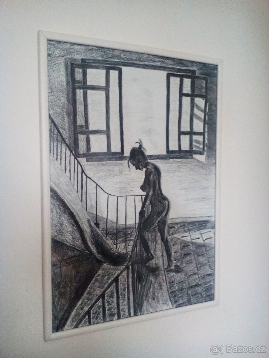 Obrázek dívka na schodech - 3