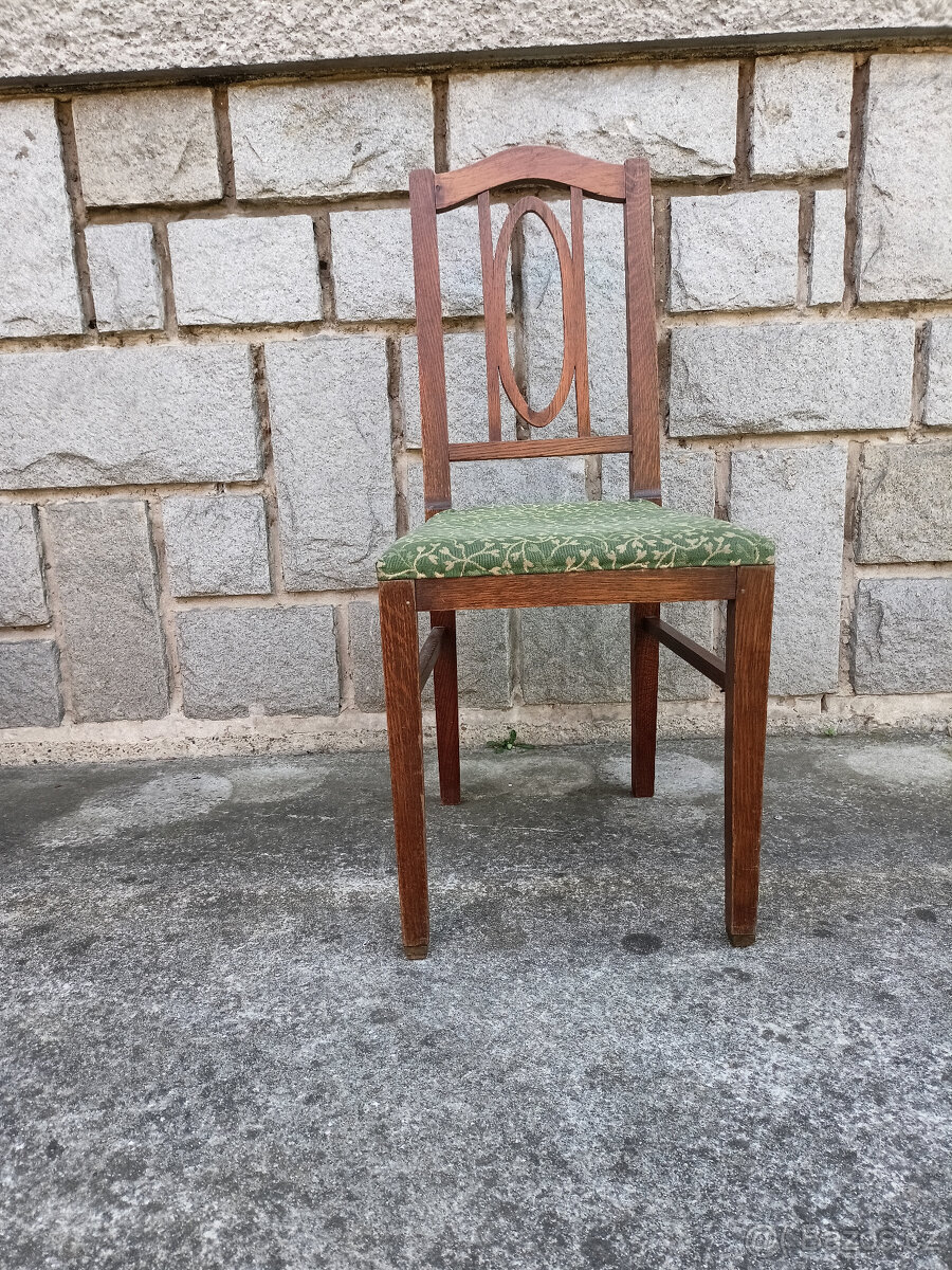 Historické dubové židle s čalouněním - 3