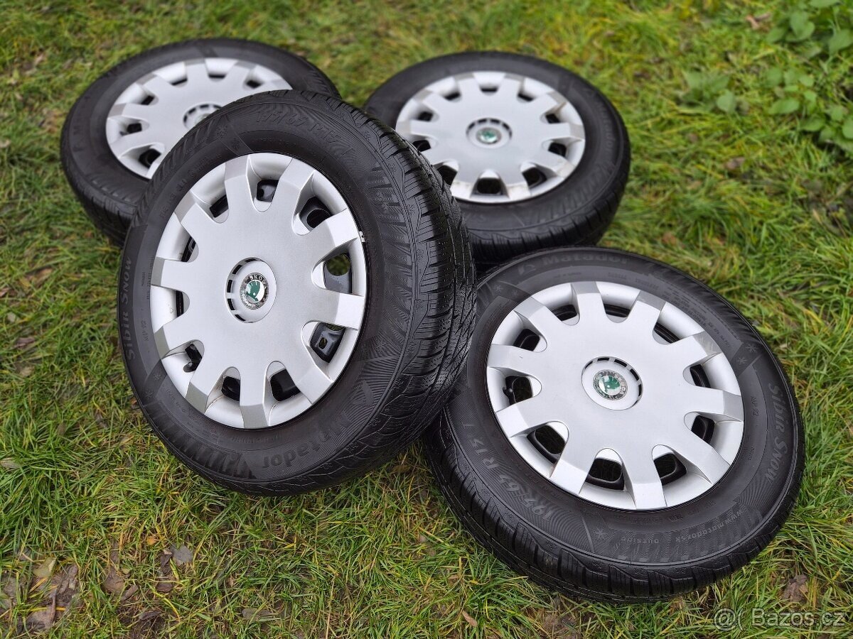 Kompletní zimní ocelová kola ŠKODA - 195/65 R15 - 5x100 - 3