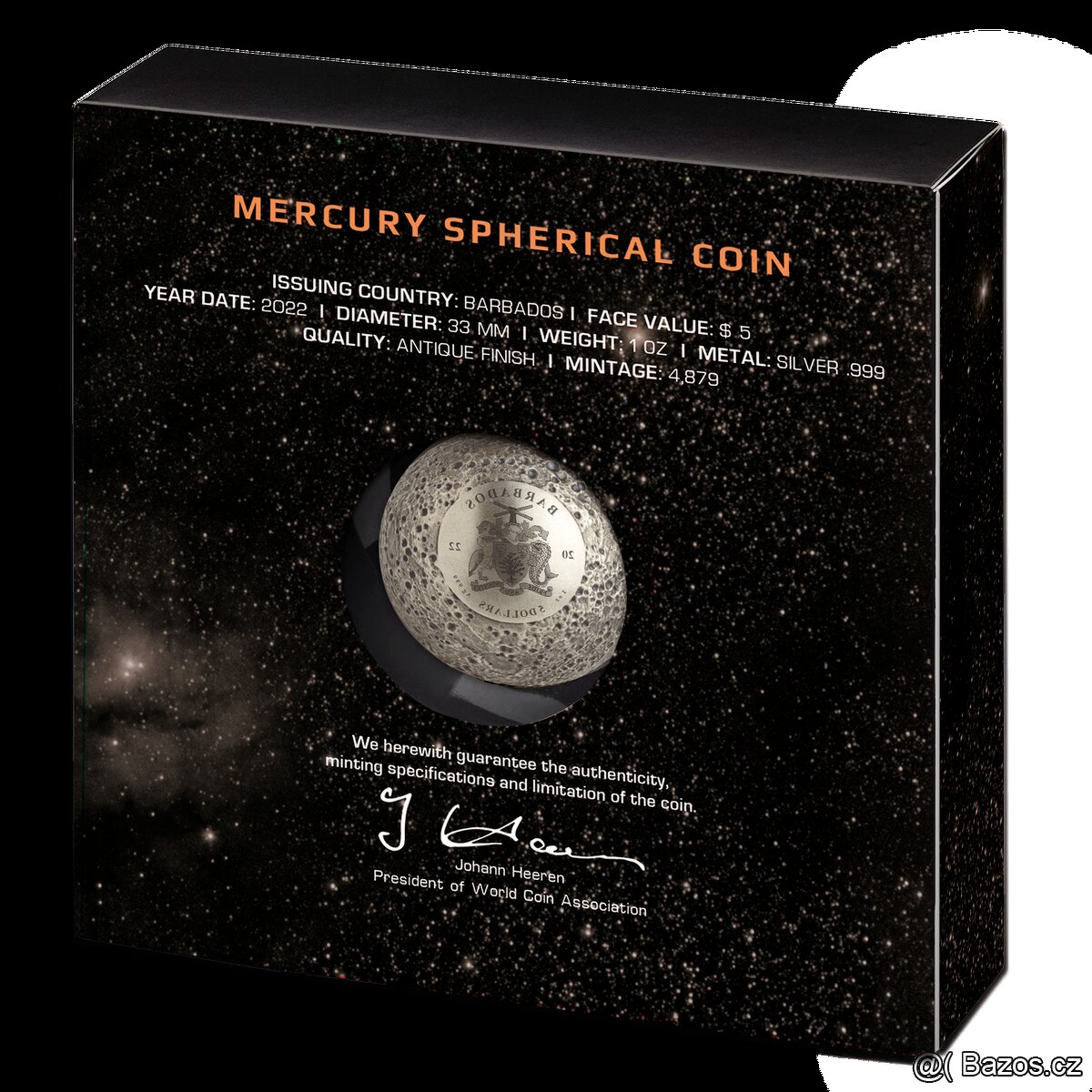 Stříbrná mince Merkur 3D - 3