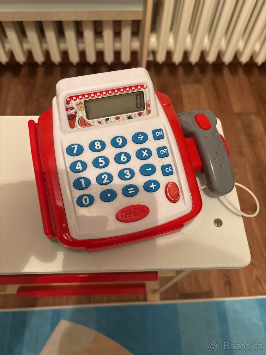 Dětská dřevěná prodejna+digitální kasa - 3