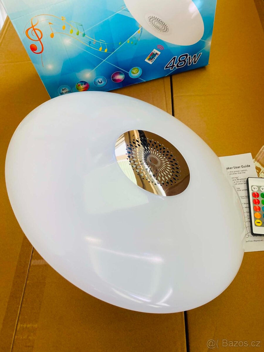RGB LED svítidlo E27 48W s Bluetooth reproduktorem - 3