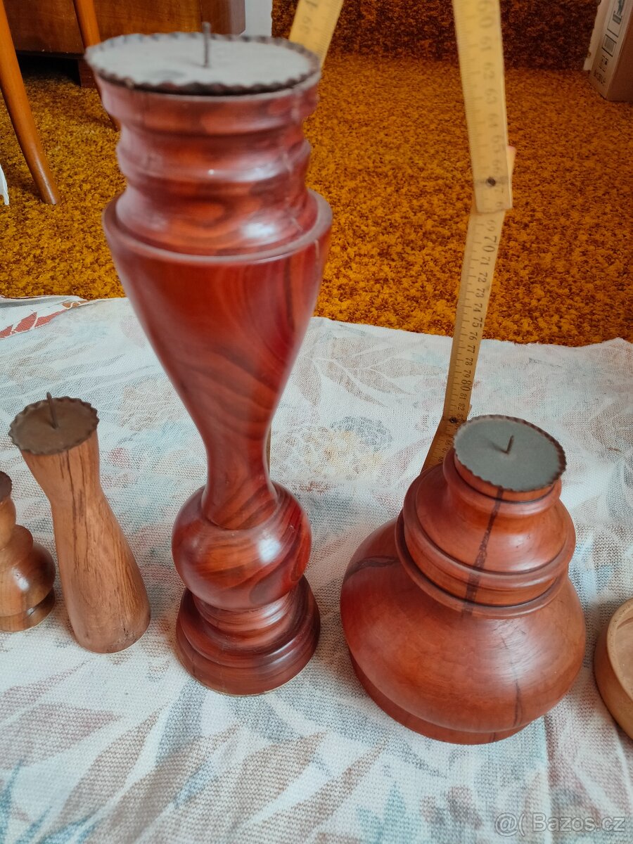 Dřevěné svícny-7ks - 3
