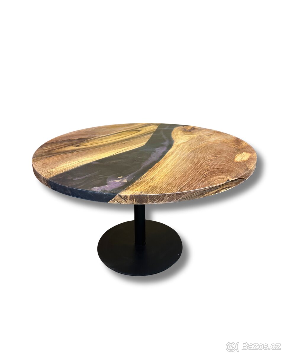 Epoxidový stůl ořech - VIOLETA 70cm průměr - 3