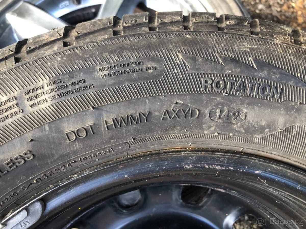 593. disk rozteč 4x100 mm + pneu 195/65 r14 - 3