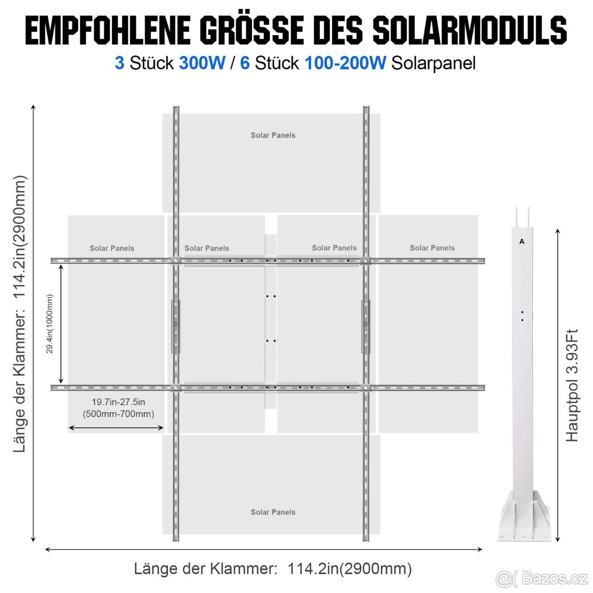 Dvouosý sledovací systém solárních panelů až 1700w - 3