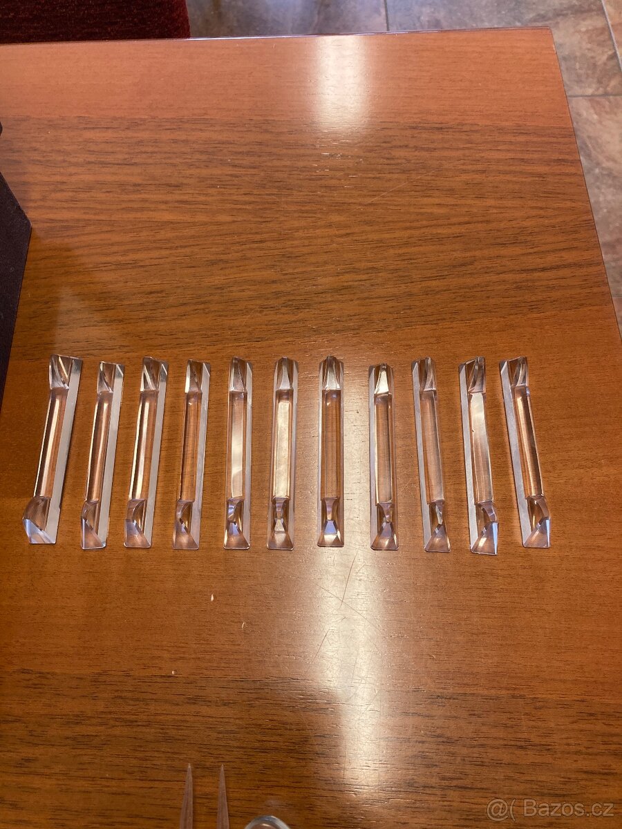 Sklěněný salátový příbor - sada, 100 let stará - 3