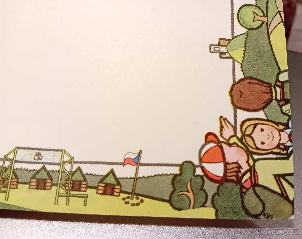 Kreslená pohlednice ze 70. let: Pozdrav z pionýrského tábora - 3
