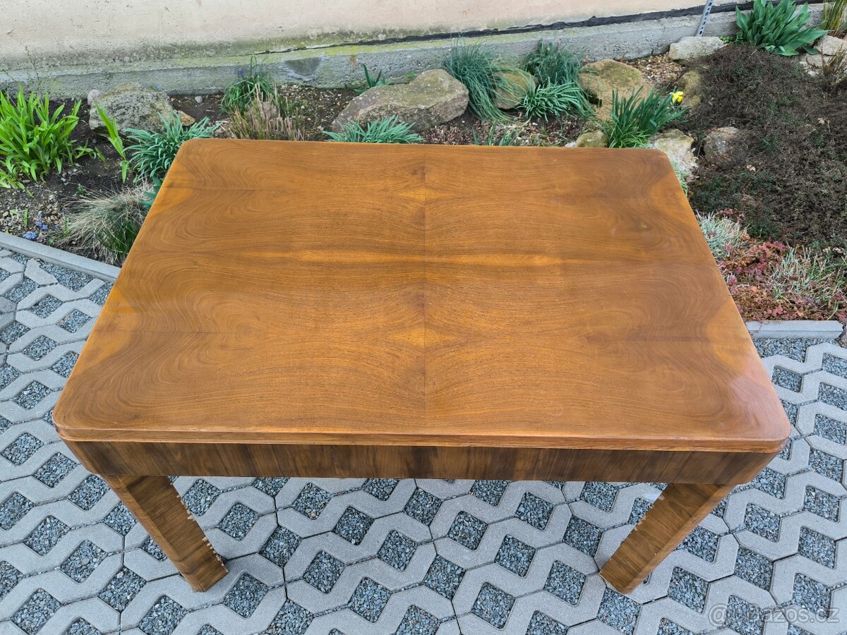Starožitný Art Deco jídelní stůl - 118 x 82 x 80 cm - 3