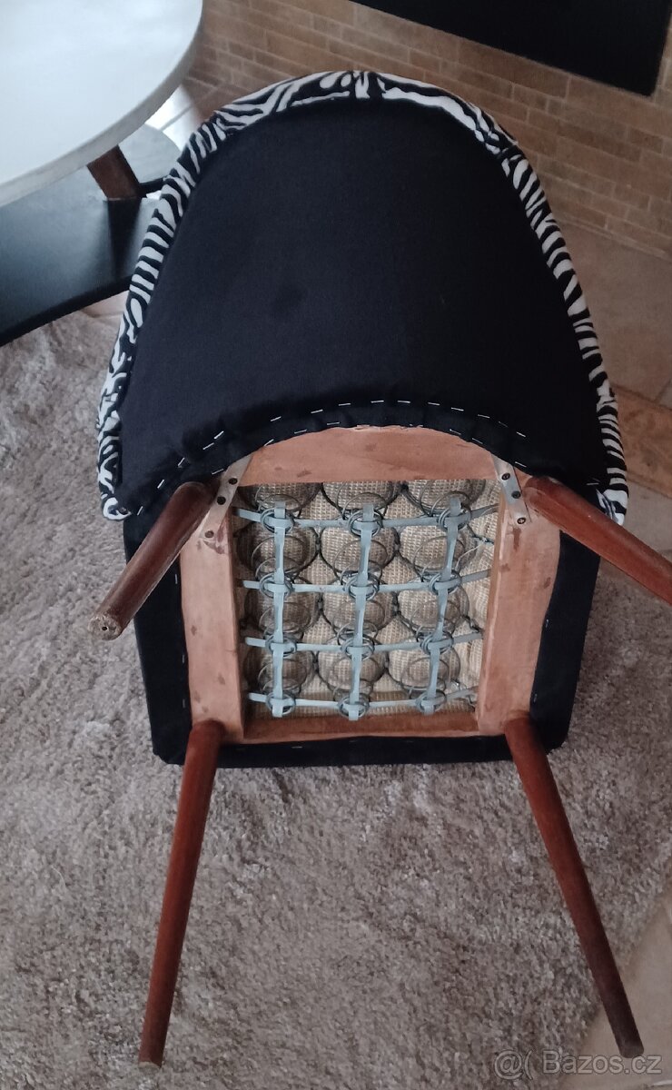 Vintage židle Oswald Hearl s pružinový sedákem. - 3