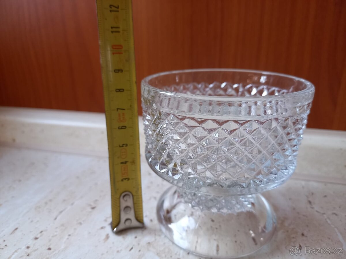 Zmrzlinové poháry - lisované sklo RETRO - 3