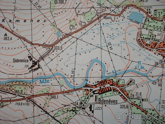 Vojenská profesionální tajná mapa ČSLA Bedněves 1:25 - 3