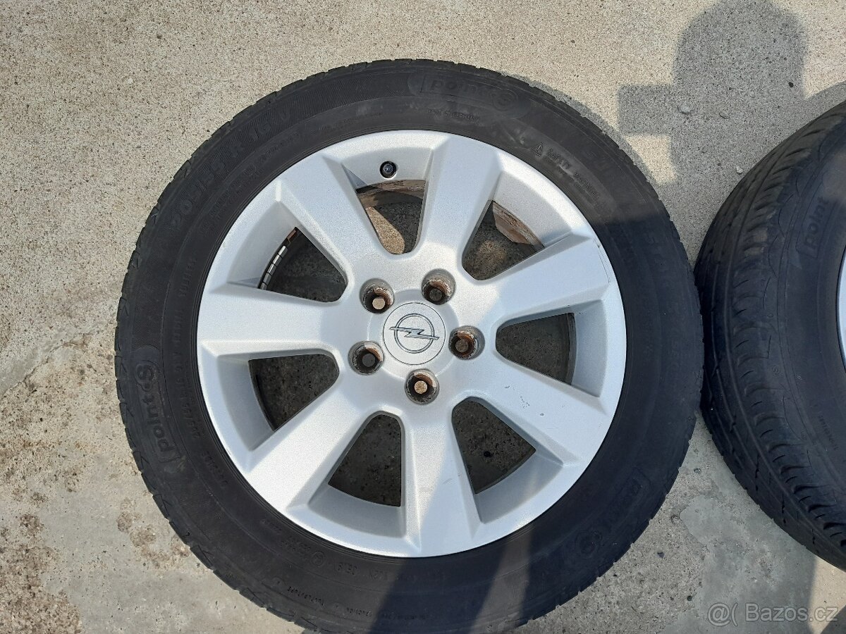 Sada alu kol originál OPEL, 6,5x16, 5x110, ET41; pneu 205/55 - 3