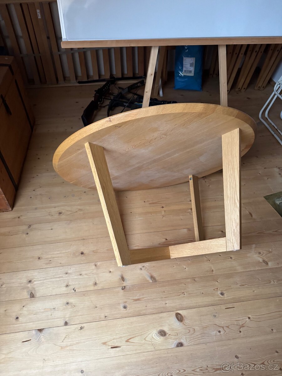 Dubový stolek 90cm průměr - 3