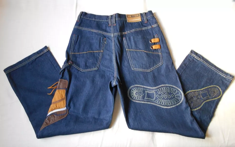 Vintage Hip Hop Rap Jeans Souprava Raw Blue Fubu Timberland - 3