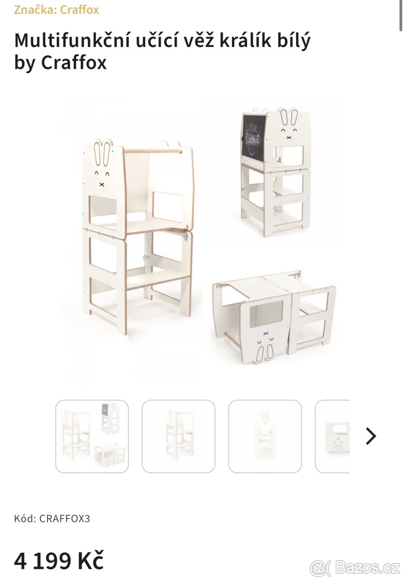 Učicí věž Craffox – bílý králík, stav dobrý - 3