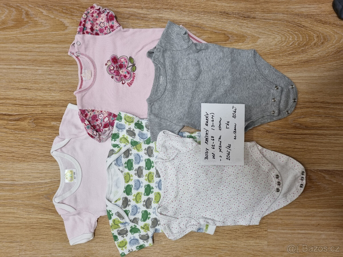 kojenecké body, trička a šaty vel cca 62 - 68 / 3-6 mes - 3