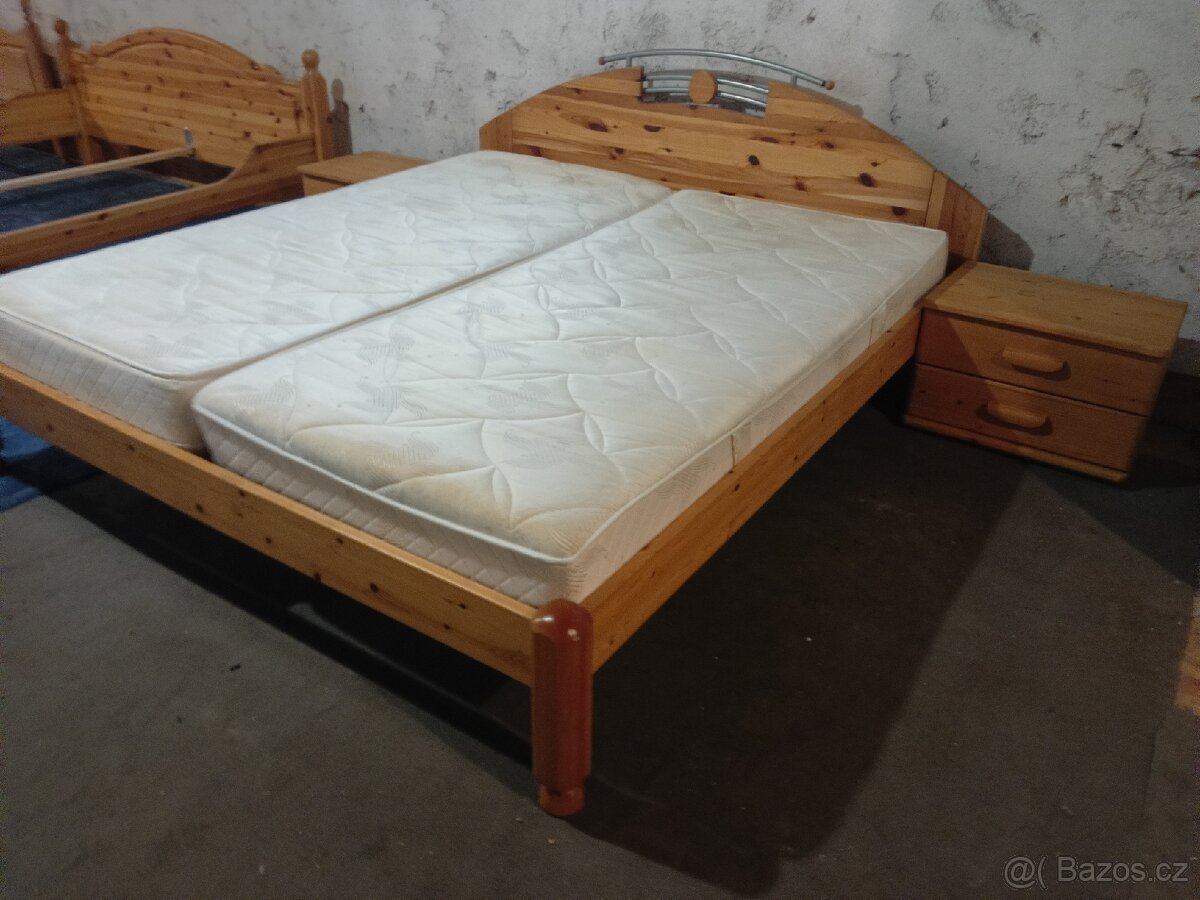 Moderní selská postel 180 plus noční stolek - 3