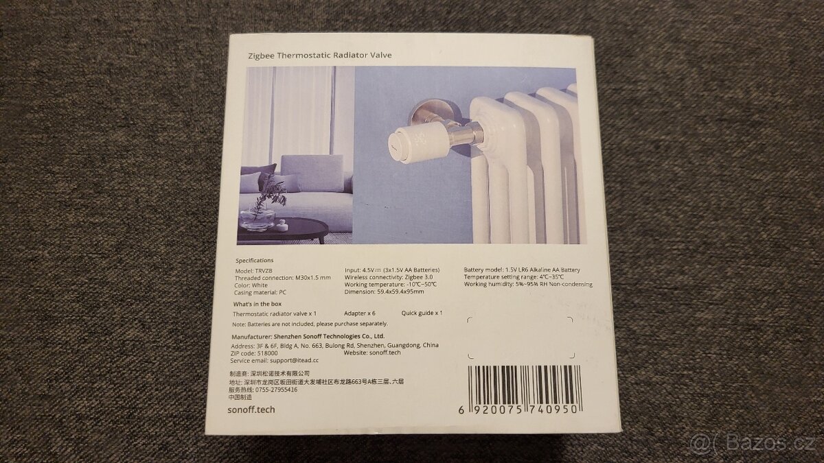 SONOFF Zigbee Thermostatic Radiator Valve-termohlavice,nová - 3