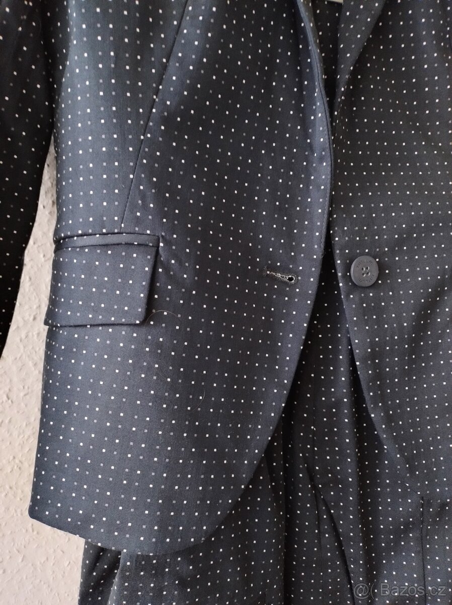2) kostým dámský modrý s tečkami NOVÝ - 3