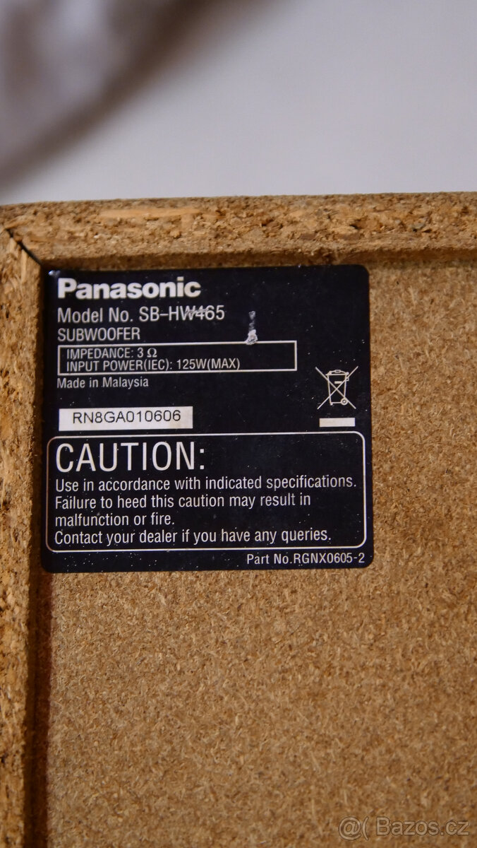 woofer panasonic 125w - 3