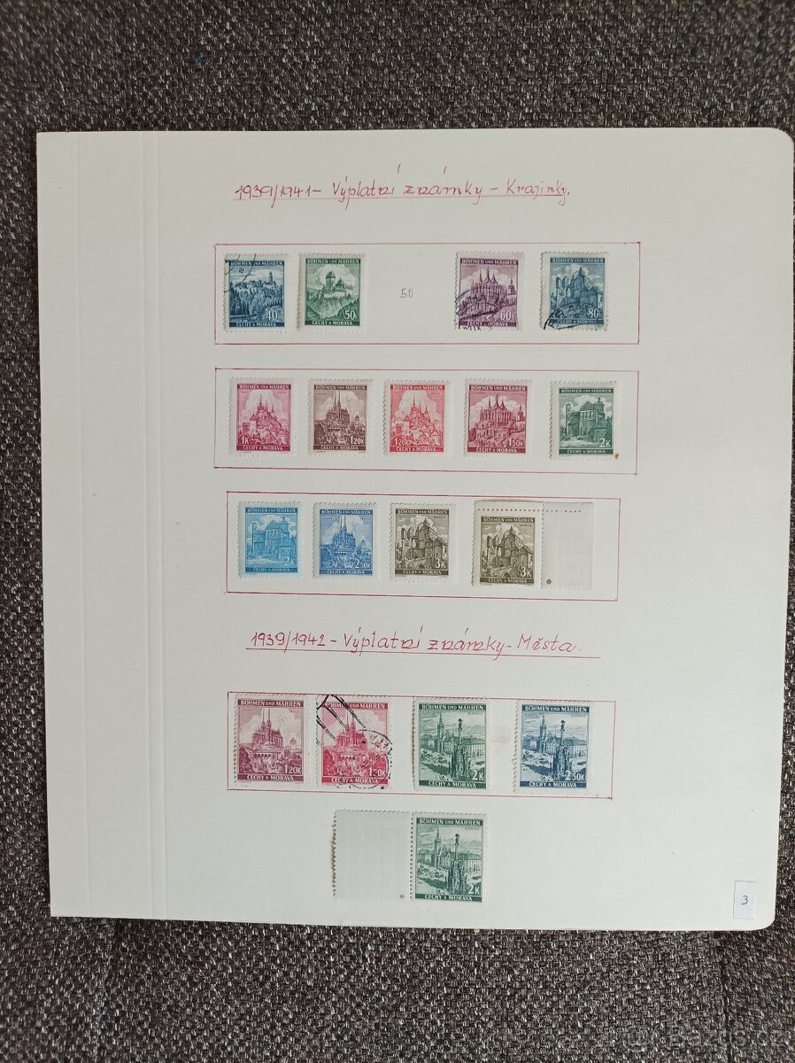Sbírka známek "Protektorát Čechy a Morava 1938-45" - 3