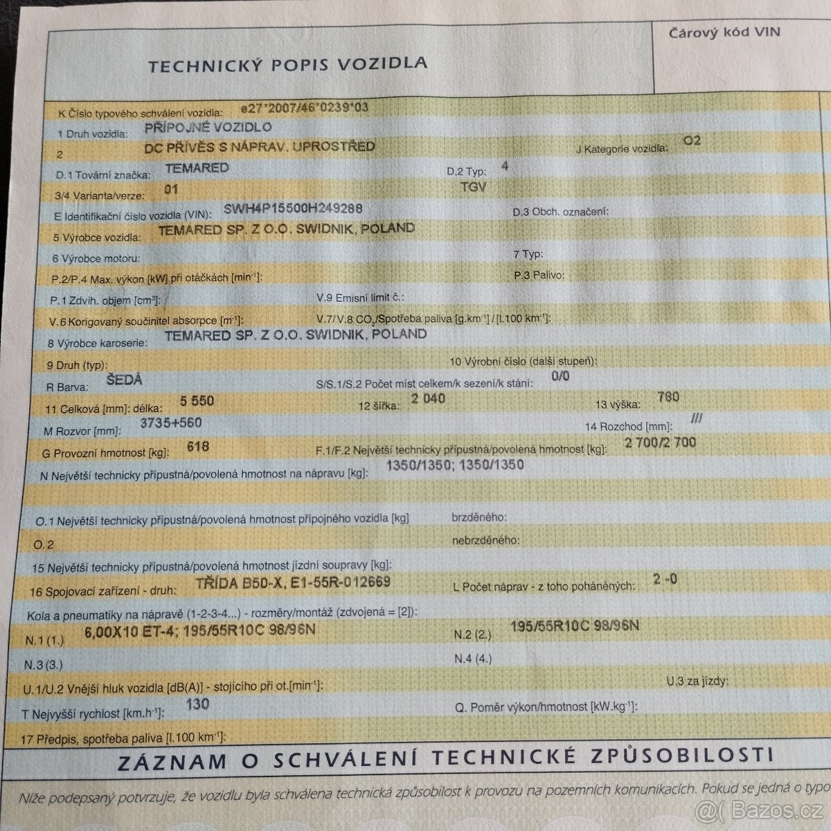 Prodám lafetu plato temared
