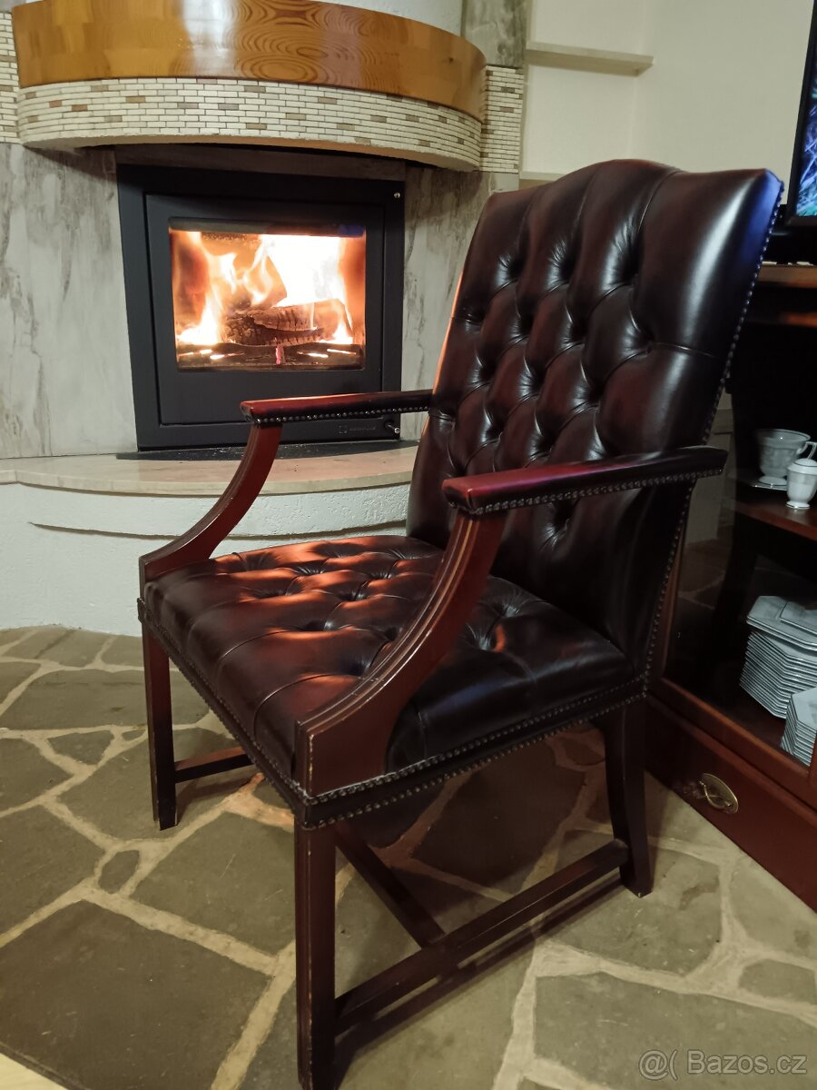 Luxusní anglická kancelářská křesla chesterfield - 3