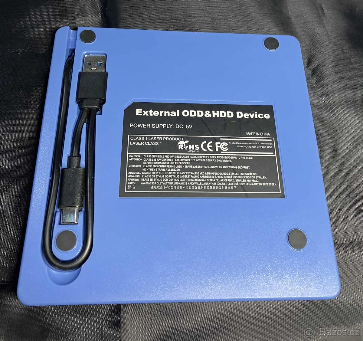 Externí DVD mechanika, Kingbox USB 3.0/Type C modrá - 3