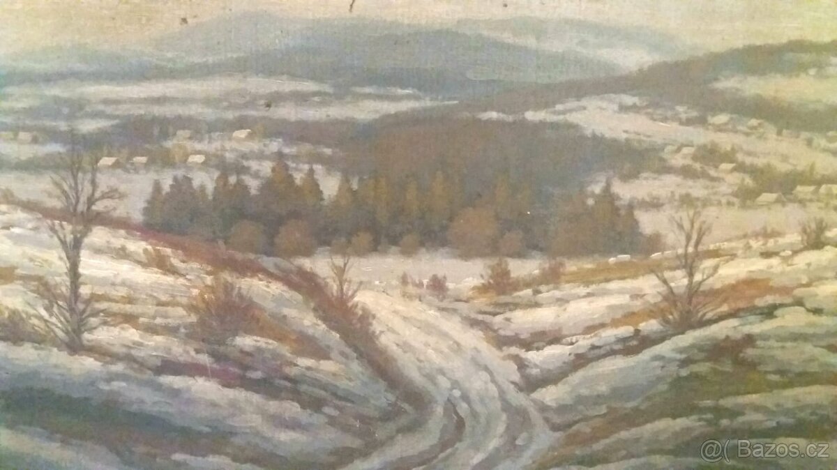 Prodám originál obrazu Tání sněhu v Beskydech - 3