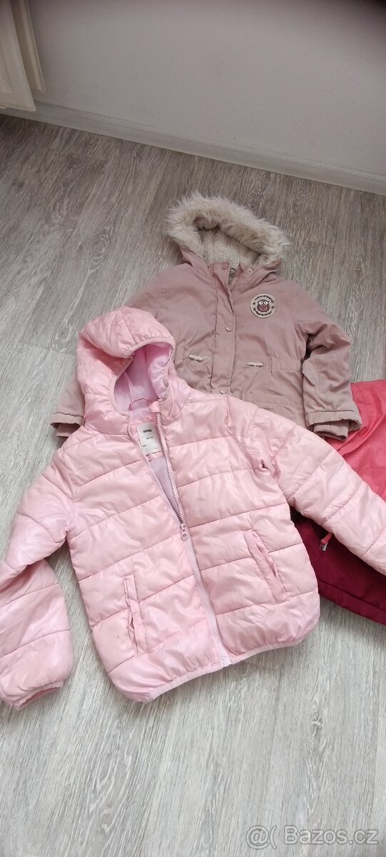 Dívčí zimní bundy 122/128 - 3
