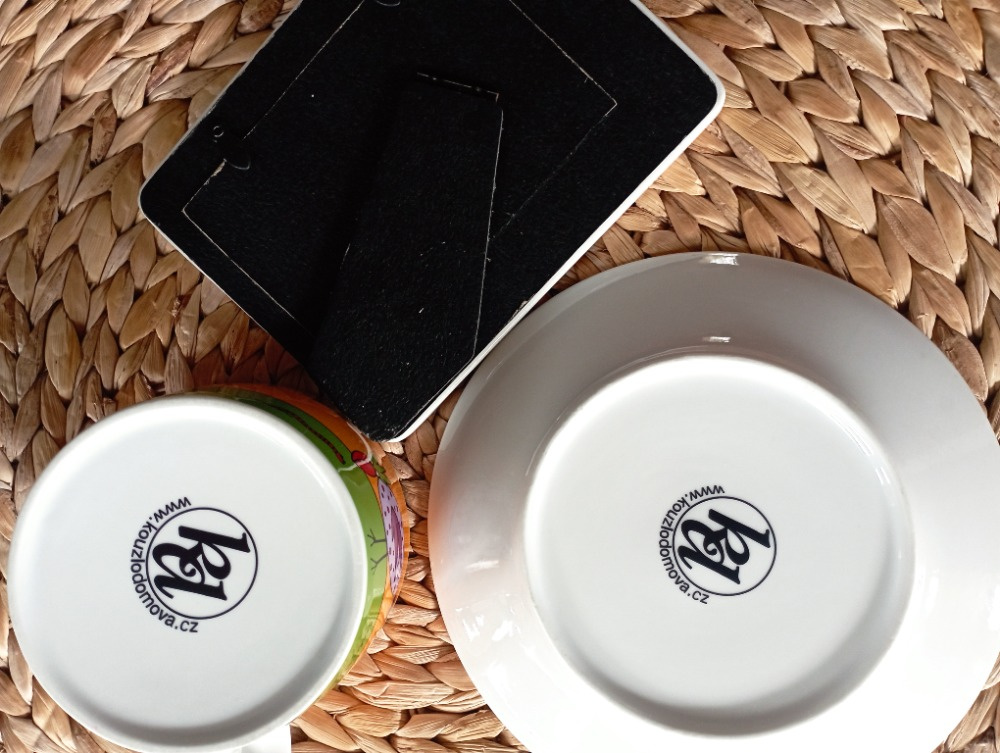 Keramický set Kouzlo domova rámeček+hrnek+talířek - 3