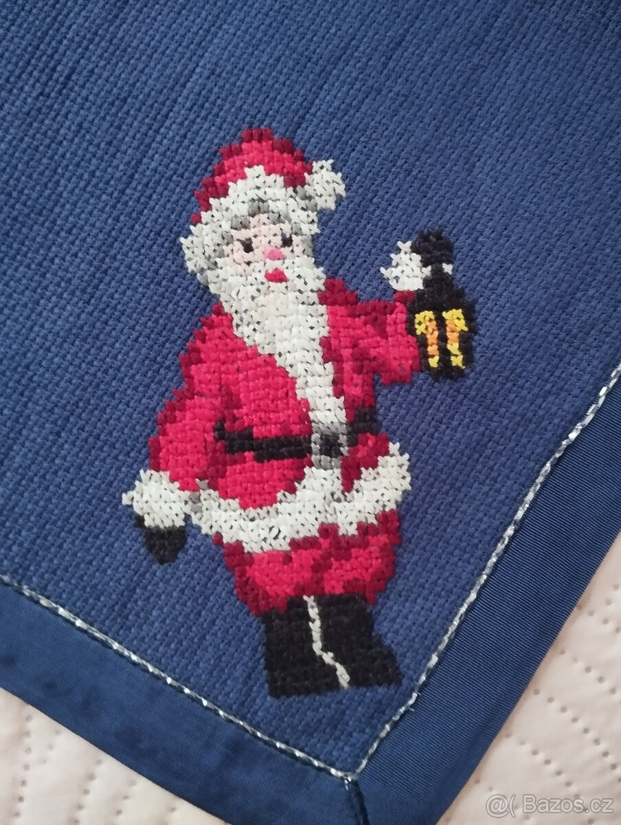 Vánoční prostírání, dečka, ruční výšivka - 3