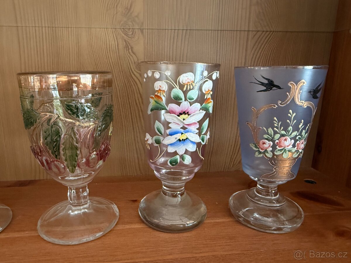 Starožitné sklenice grogovky - 3