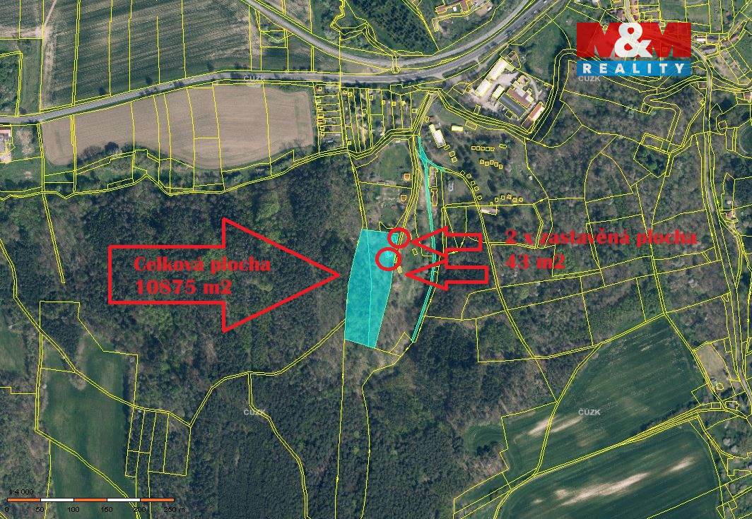 Prodej pozemku + 2 zástavbové plochy, 10875 m², Úštěk – pohled 3