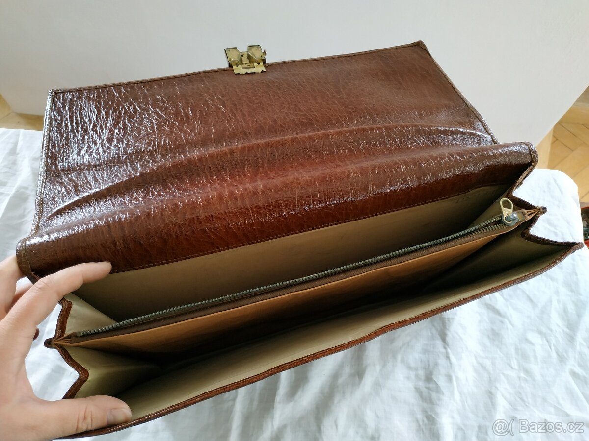 Kožená aktovka – kvalitní hnědá kůže - 3