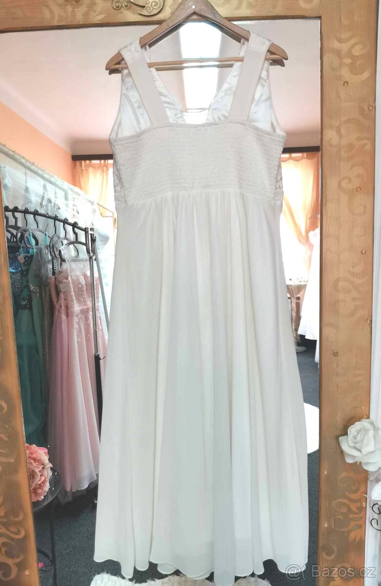 KRÉMOVÉ SVATEBNÍ ŠATY vel.44 - 3