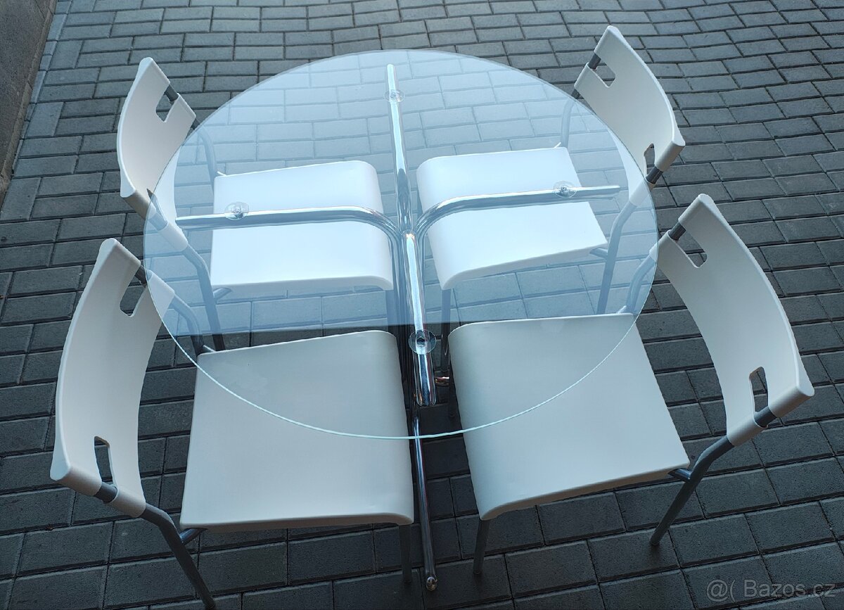 Skleněný jídelní stůl+ 4 židle - 3