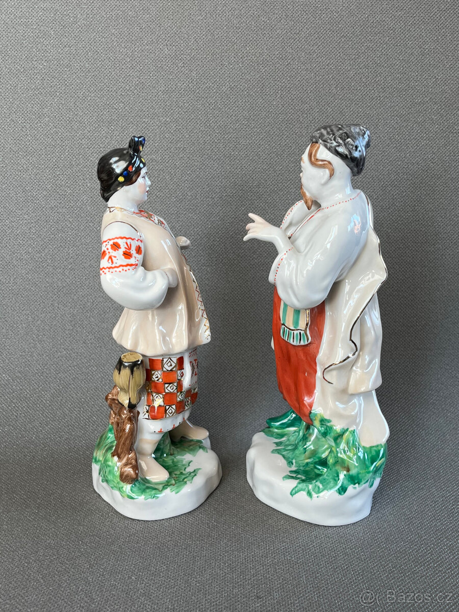 Párové sošky Karas a Odarka 24 cm, Kyjev USSR - 3