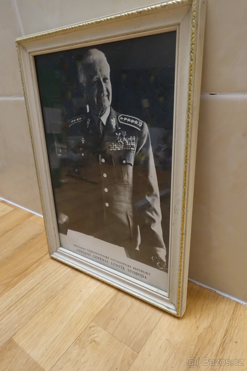 Starý dobový portrét Ludvíka Svobody – prezident ČSSR - 3