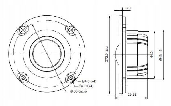 Výškový reproduktor SB Acoustics SB26STCN-C000-4 - 3